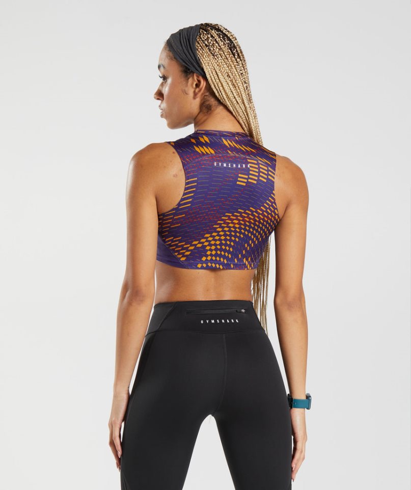 Podkoszulki Gymshark Sportowe Crop Damskie Kolorowe | PL 639SJC